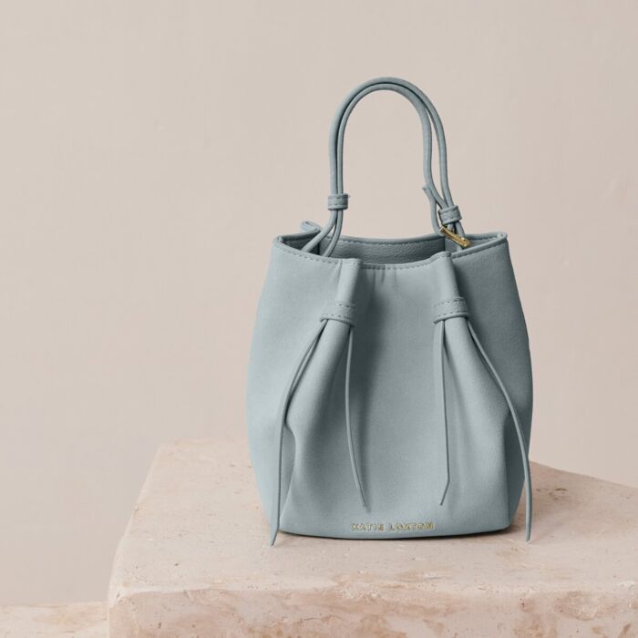 Katie Loxton Celina Mini Suedette Bucket Bag - Blue Mist Suede